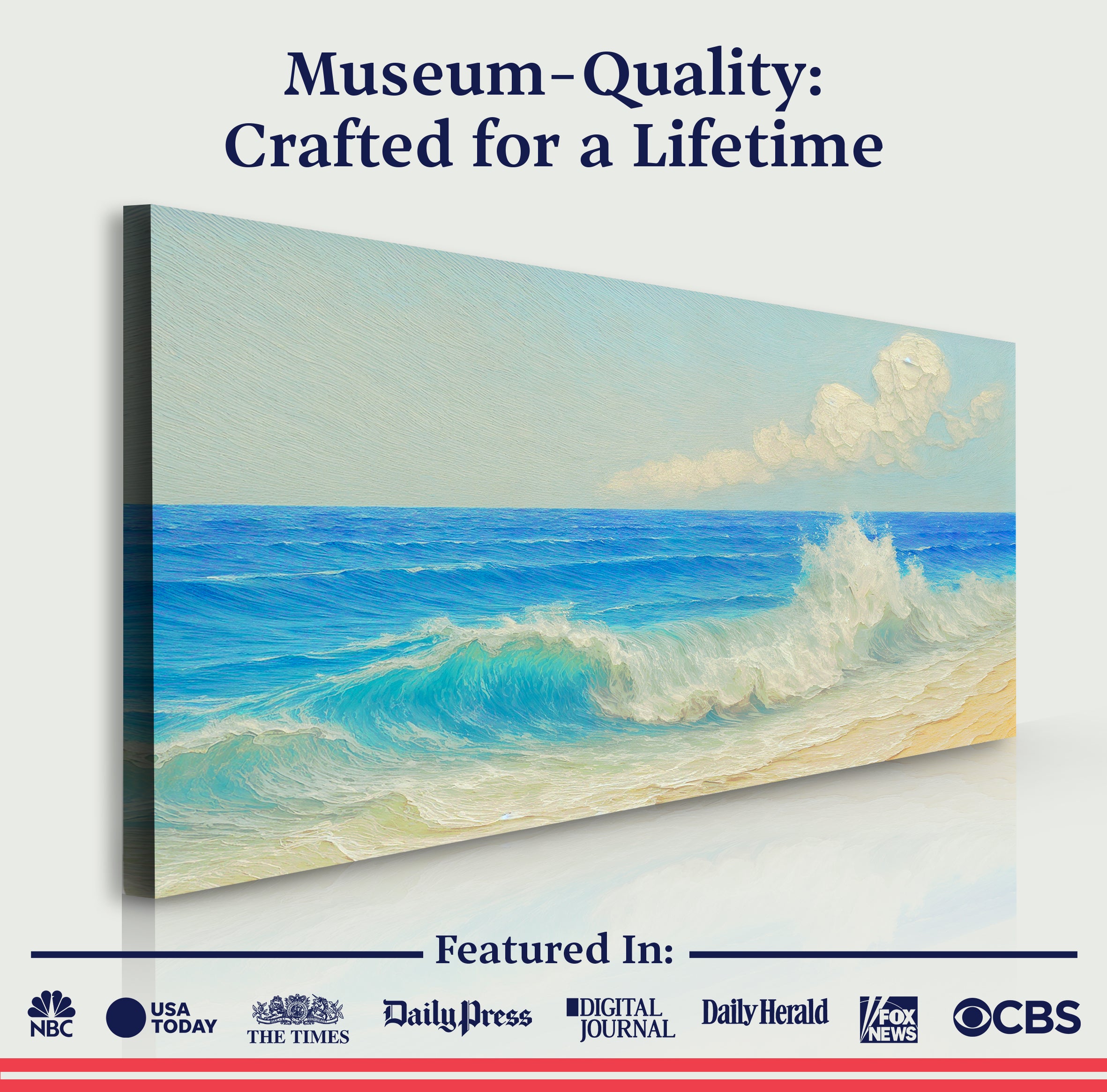 Serene Ocean Wave Coastal Wall Art XIII
