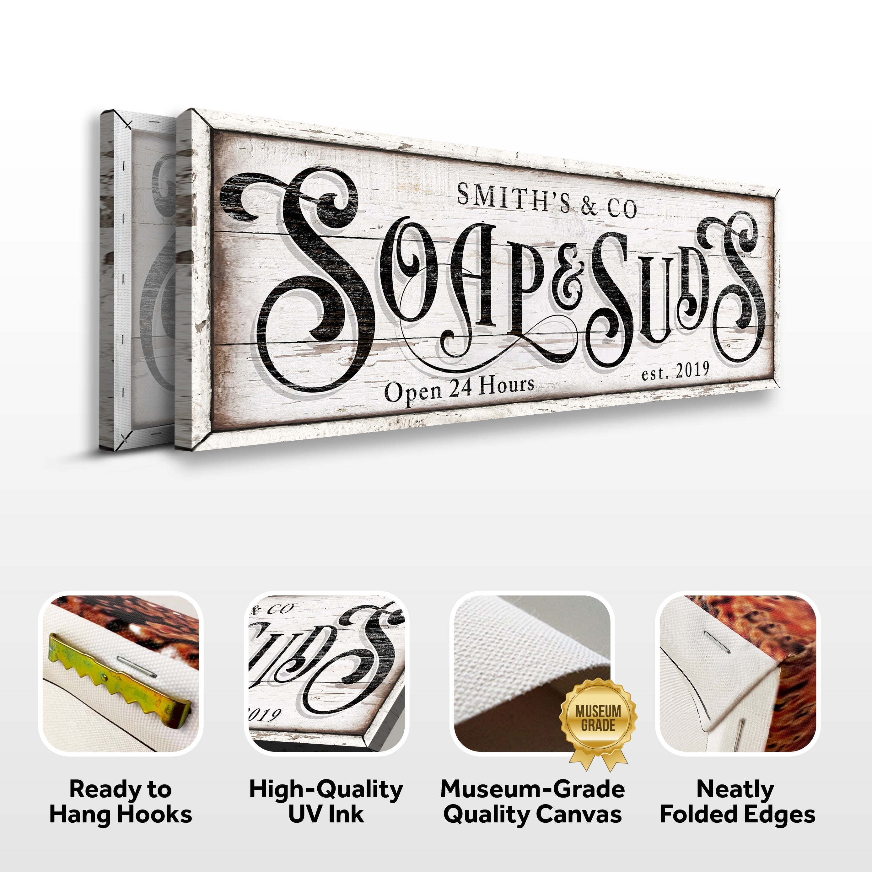 Personalized Soap And Suds Laundry Sign
